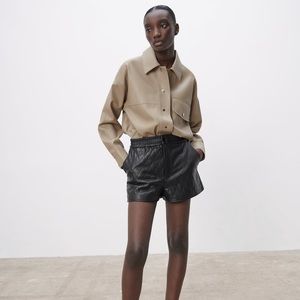 FAUX LEATHER JACKET BEIGE